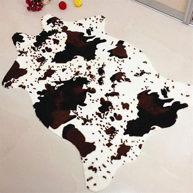 Cut Cow Print Rug 3.6x2.5 Feet Faux Cow Hide Rug Animal Printed Area Rug Nice - Image 2