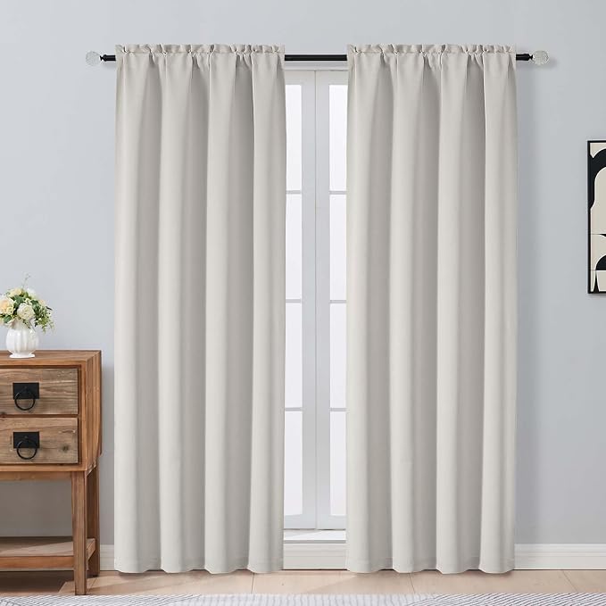 OVZME Natural Room Darkening Curtains by OVZME