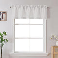Gwine Ivory Valance Curtain, Light Filtering Faux Linen Textured Valance by Gwine