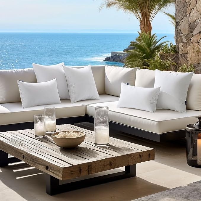 MIULEE Pack of 2 26x26 Inch Outdoor Pillow Inserts Waterproof Decorative Throw - Image 2