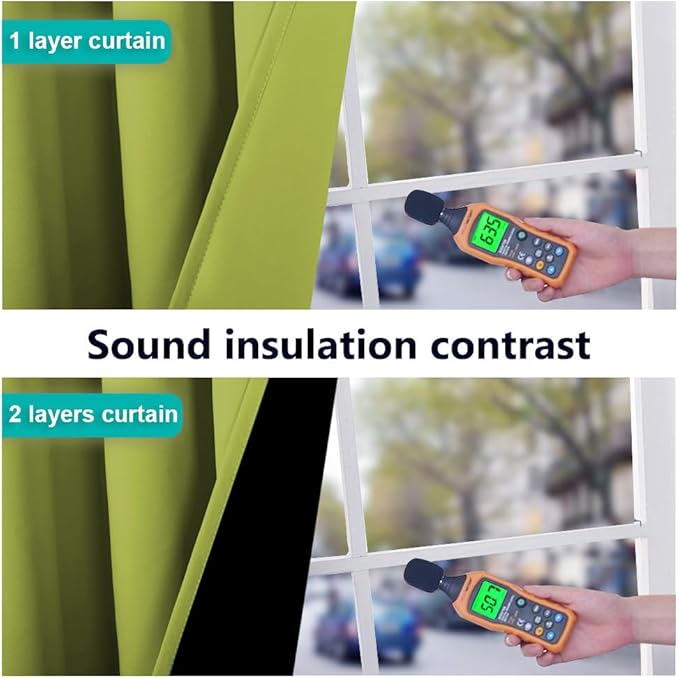 NICETOWN 100% Blackout Curtains 45 inches Long, Fresh Green, 1 Pair, 52 inches - Image 4