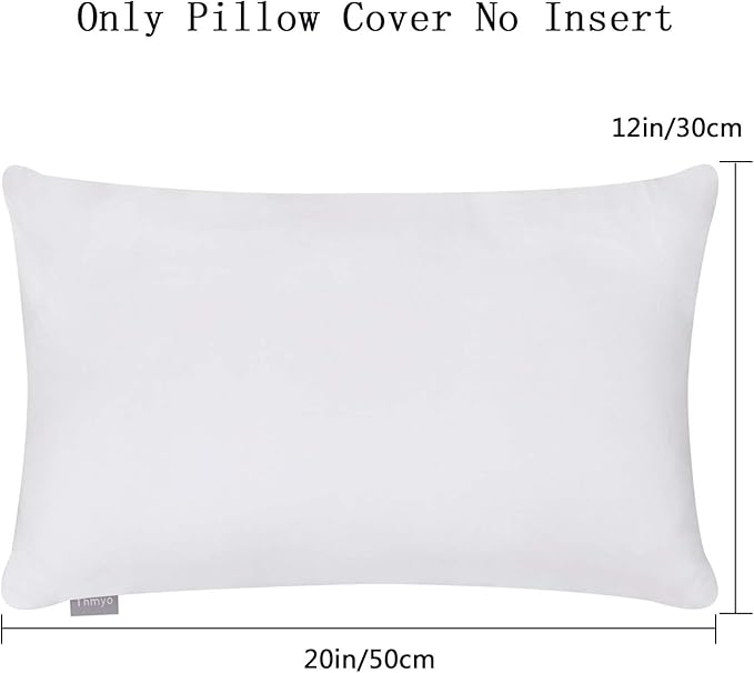 Thmyo 4-Pack 100% Cotton Lumbar Comfortable Solid Decorative Throw Pillow Case - Image 5