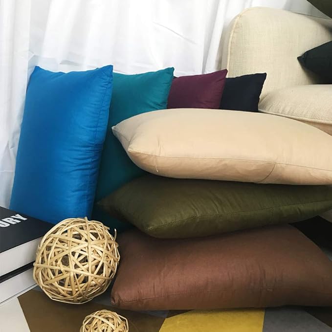 Thmyo 4-Pack 100% Cotton Lumbar Comfortable Solid Decorative Throw Pillow Case - Image 3