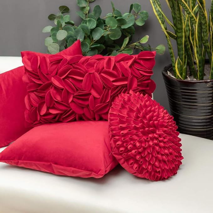 KINGROSE Handmade 3D Flower Throw Pillow Cover Decorative Cushion Cover Soft - Image 7