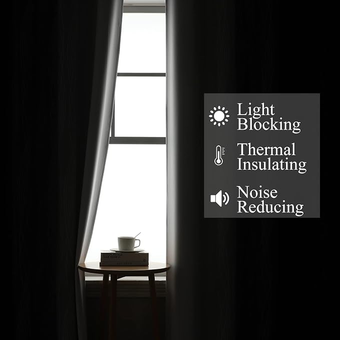 Estelar Textiler Ombre Greyish White and Black Blackout Curtains & Drapes 54 - Image 3