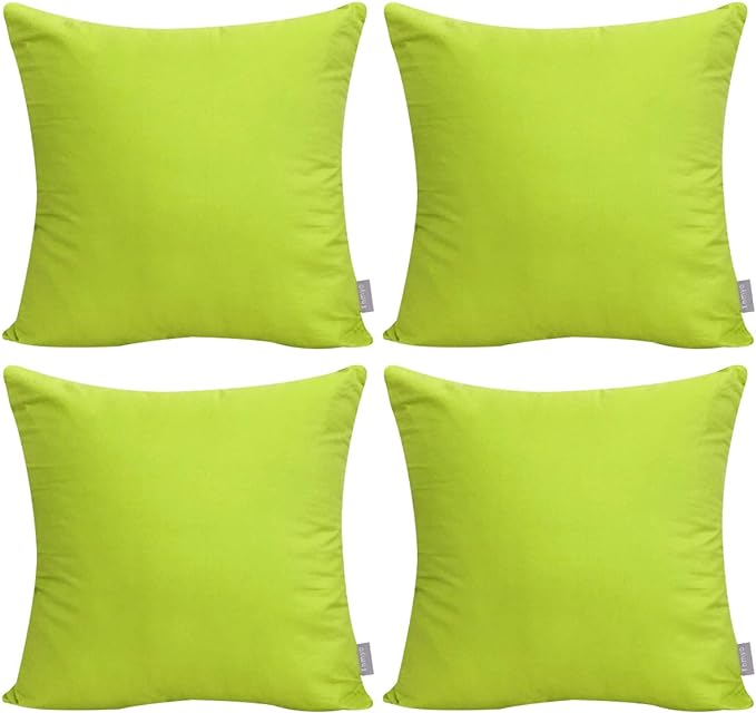 Thmyo 4-Pack 100% Cotton Comfortable Solid Decorative Throw Pillow Case Square by Thmyo