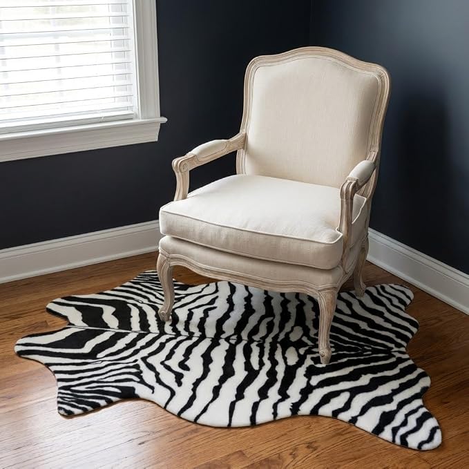 MustMat Cute Faux Zebra Print Rug Animal Print Rug Perfect by MustMat