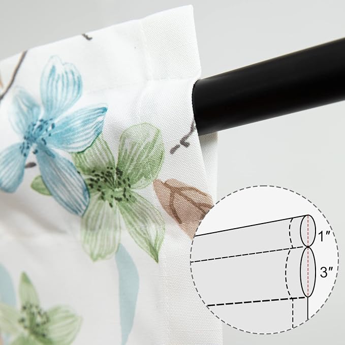 Leeva Elegant Floral Farmhouse Valance, Restaurant, Rod Pocket, 52 x 18 in - Image 4