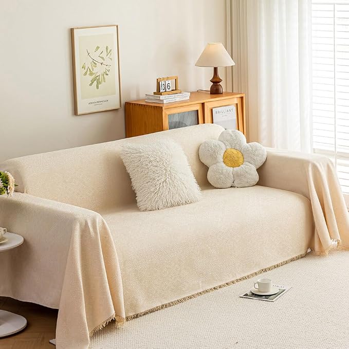 ROOMLIFE Boho Beige Couch Cover by ROOMLIFE
