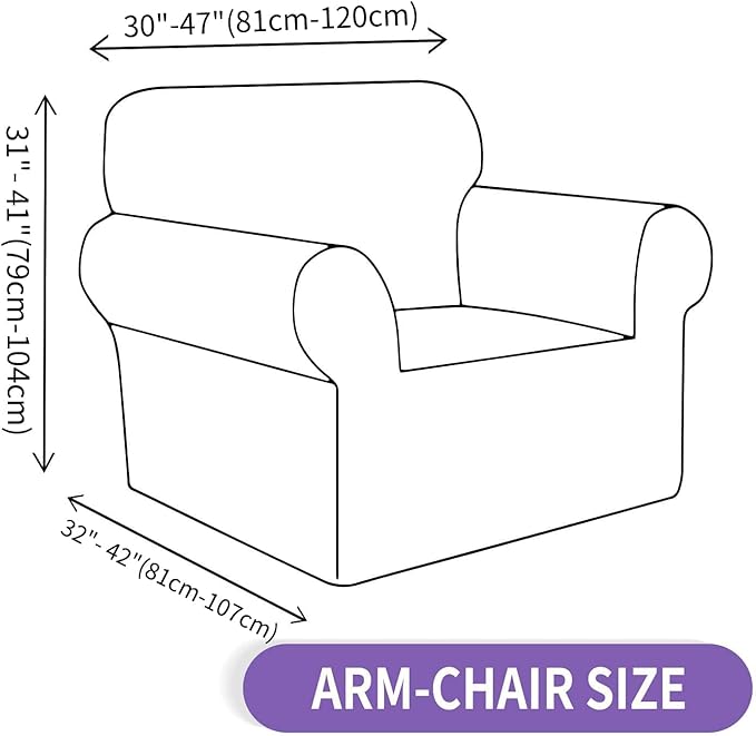 ZNSAYOTX Chair Cover with Arms, New Striped Sofa Chair Covers - Image 6
