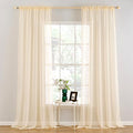 MIULEE 2 Panels Solid Color Sheer Window Curtains Elegant Window Voile by MIULEE