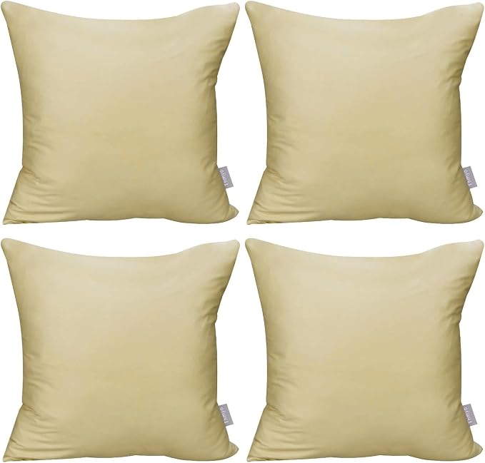 Thmyo 4-Pack 100% Cotton Comfortable Solid Decorative Throw Pillow Case Square by Thmyo