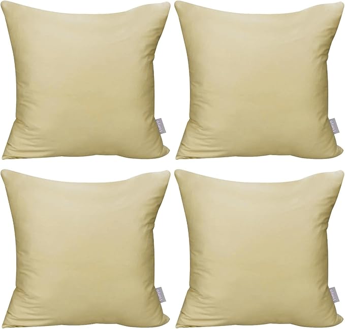 4-Pack 100% Cotton Comfortable Solid Decorative Throw Pillow Case, Thmyo Square by Thmyo