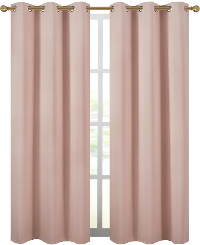 Diraysid Blush Grommet Blackout Curtains - Image 2