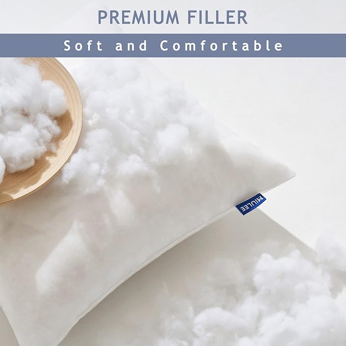 MIULEE 24x24 Pillow Inserts Set of 2, Square Decorative Throw Pillow Premium - Image 2