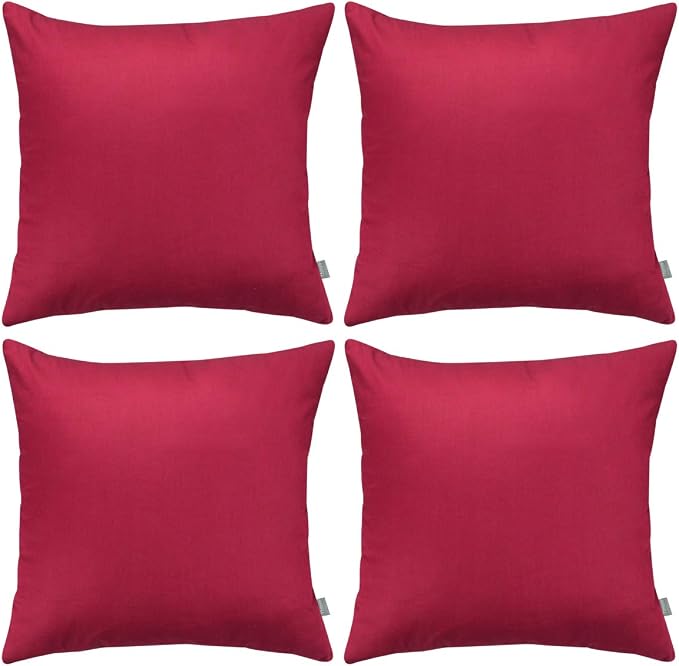 Thmyo 4-Pack 100% Cotton Comfortable Solid Decorative Throw Pillow Case by Thmyo
