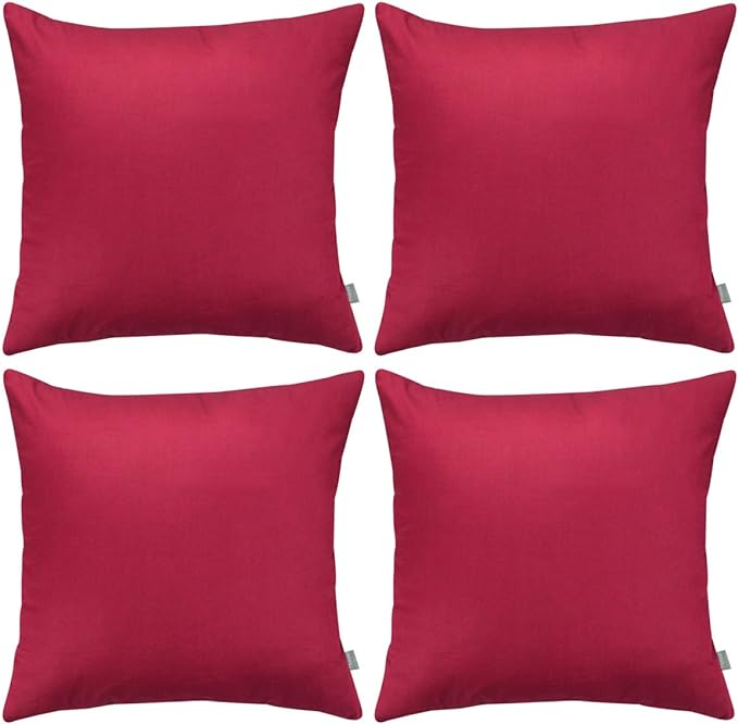 Thmyo 4-Pack 100% Cotton Comfortable Solid Decorative Throw Pillow Case Square by Thmyo