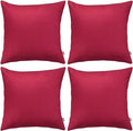 Thmyo 4-Pack 100% Cotton Comfortable Solid Decorative Throw Pillow Case Square by Thmyo