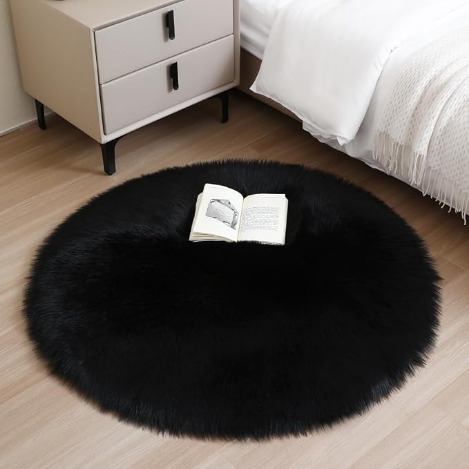CKLASAY Faux Fur Rug Sheepskin Fuzzy Rug Super Soft Fluffy Plush Area Rug - Image 2