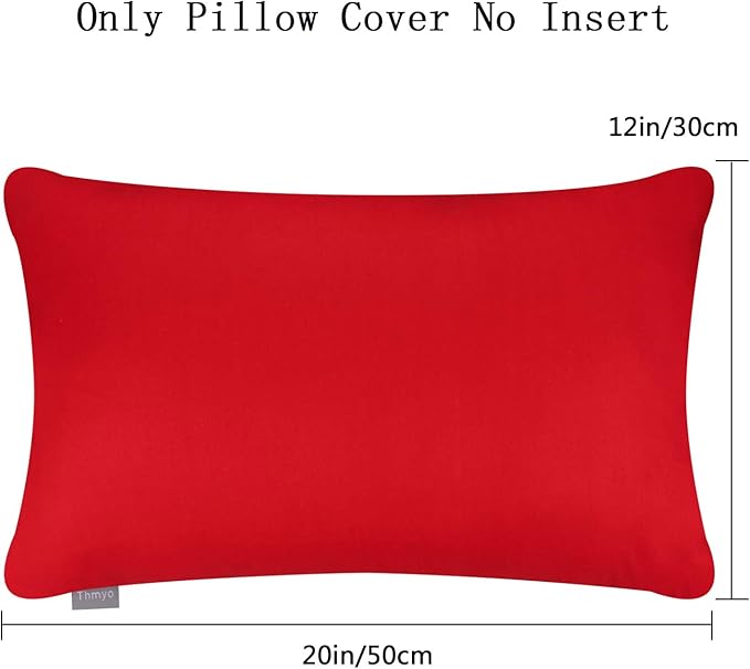 Thmyo 4-Pack 100% Cotton Lumbar Comfortable Solid Decorative Throw Pillow Case - Image 5