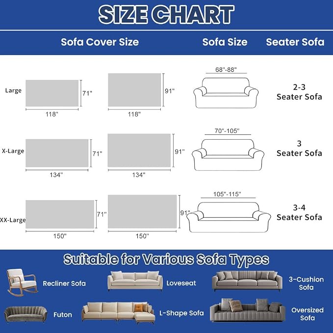 ROOMLIFE Gray Couch Cover Boho Sofa Covers - Image 2
