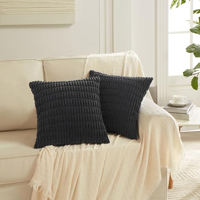Fancy Homi 4 Packs Boho Black Decorative Throw Pillow Covers 14x14 Inch - Image 6