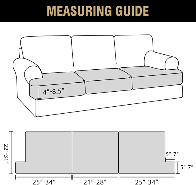H.VERSAILTEX Stretch Velvet 3 Piece T Cushion Sofa Slipcovers - Image 3