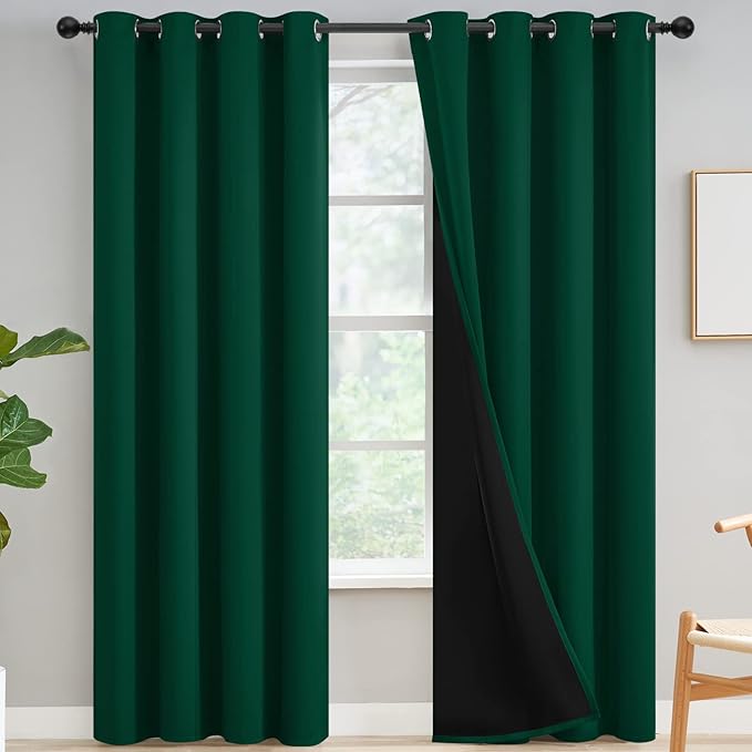 Yakamok 100% Blackout Curtains for Bedroom 96 Inch Length, Total Light Blocking by Yakamok
