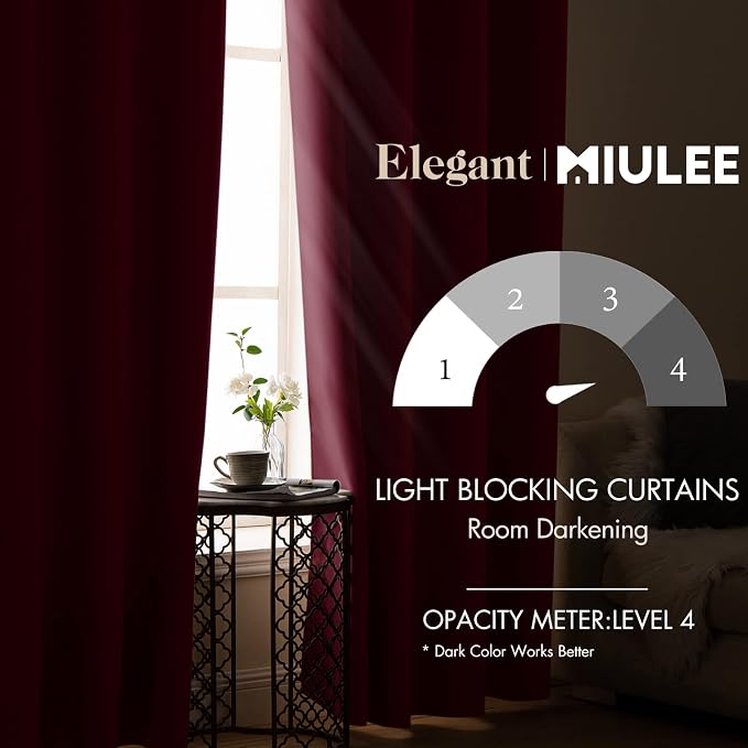 MIULEE MIULE Christmas Blackout Curtains 96 Inches Long - Image 2