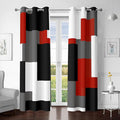Tyrot Red Black 100% Blackout Curtains by TyrotHomeDecor