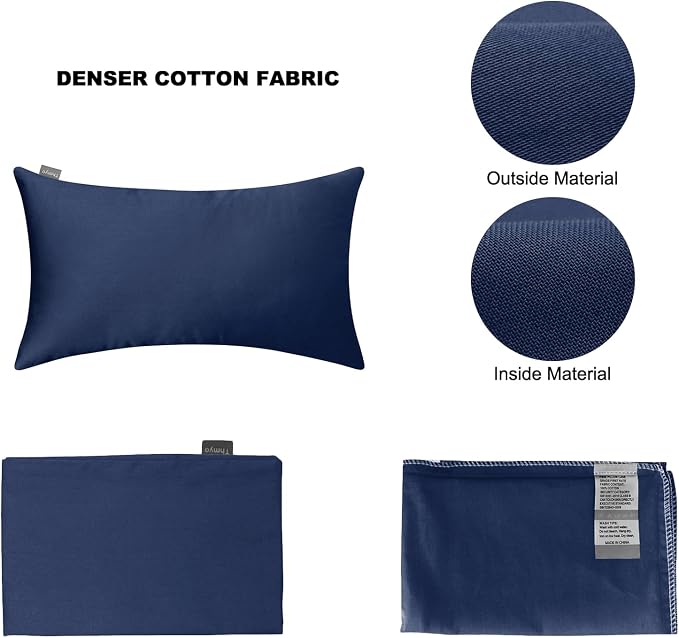Thmyo 4-Pack 100% Cotton Lumbar Comfortable Solid Decorative Throw Pillow Case - Image 5