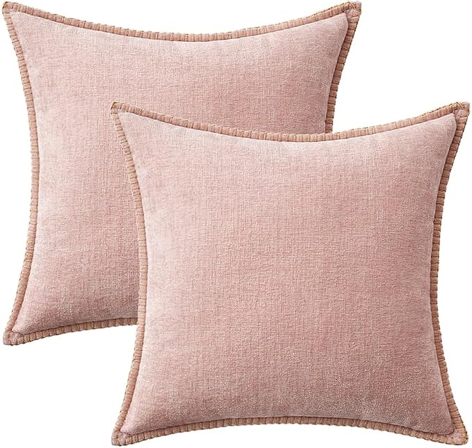 MIULEE Pack of 2 Couch Throw Pillow Covers 20x20 Inch Pink Valentine Farmhouse - Image 6