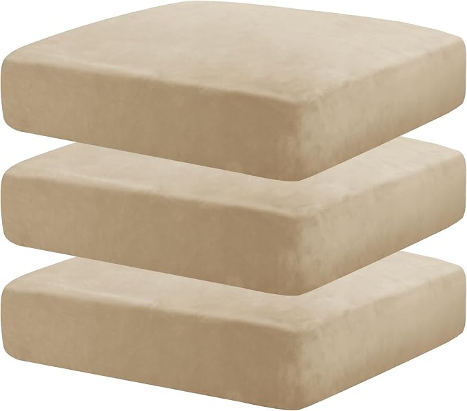 MAXIJIN Velvet Stretch Seat Cushion Covers Couch Cushion Cover by MAXIJIN