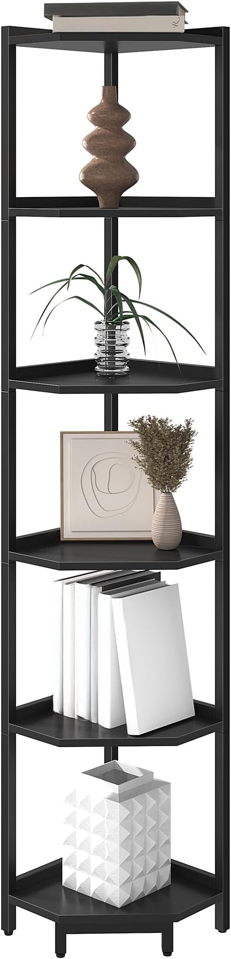 Hzuaneri Corner Shelf Stand, Corner Bookshelf, Storage Standing Shelf Unit - Image 3