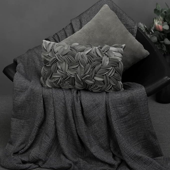 KINGROSE Handmade 3D Flower Accent Pillow Cover Decorative Throw Pillow Case - Image 6