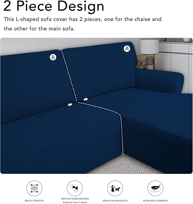 PureFit Super Stretch Sectional Couch Covers - Image 5