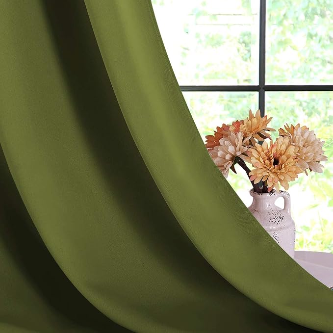 NICETOWN Bedroom Curtain Panels Blackout Draperies, Thermal Insulated Solid - Image 2