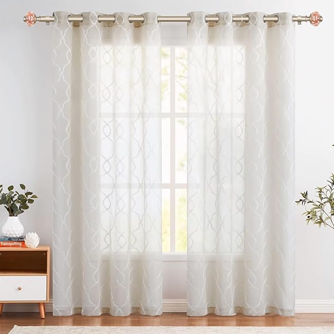 7/8 Inch Curtain Rods for Windows 66 to 120 Inch, USFOOK Telescoping Splicing - Image 3