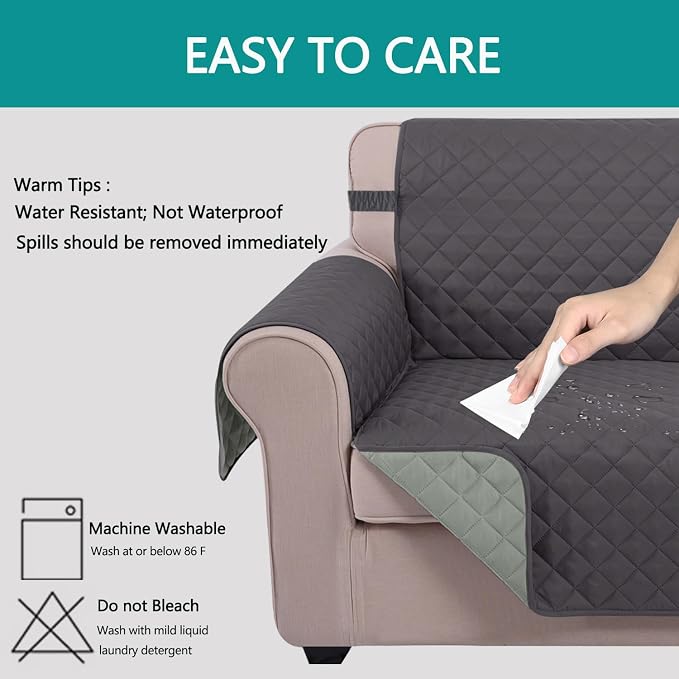 U-NICE HOME Loveseat Sofa Cover Reversible Couch Covers - Image 5
