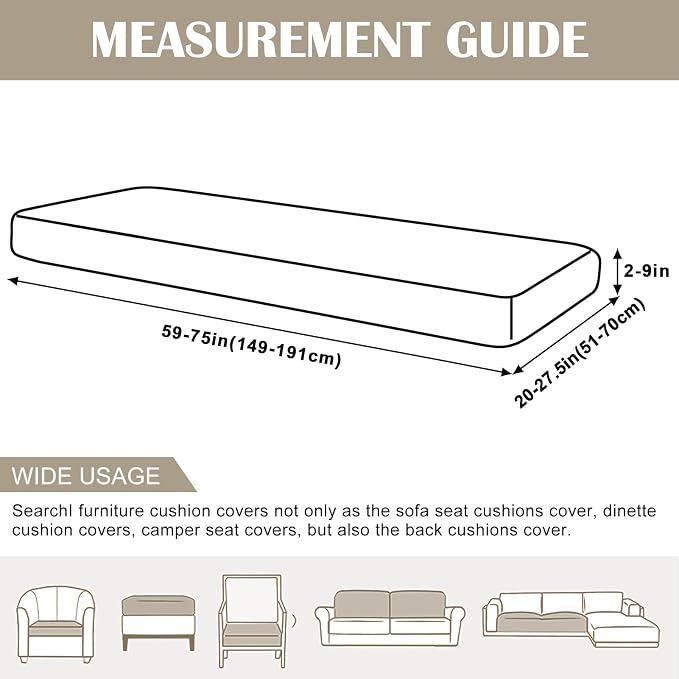 SearchI Stretch Printed Sofa Couch Cushion Covers Replacement Chair Cushion - Image 3