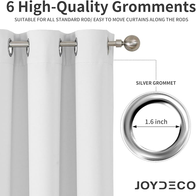 Joydeco Blackout Curtains 95 Inches Long 2 Panels Set, Thermal Insulated Long - Image 4