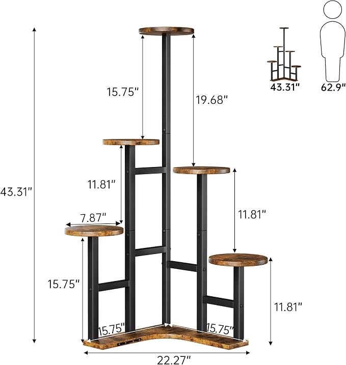 Yzosvki Corner Plant Stand Indoor - Image 3