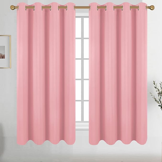 Diraysid Pink Grommet Blackout Curtains by Diraysid%2C+refresh+your+life