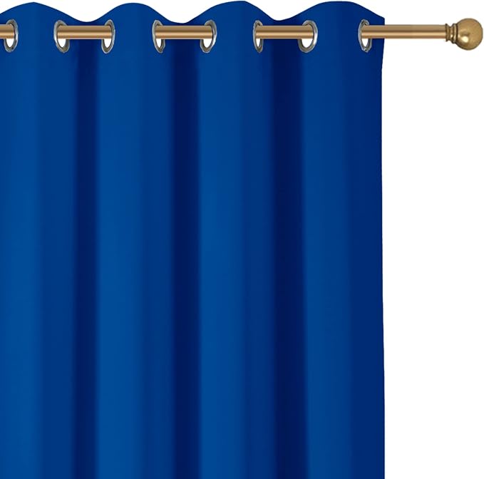 Diraysid Royal Blue Grommet Blackout Curtains - Image 6