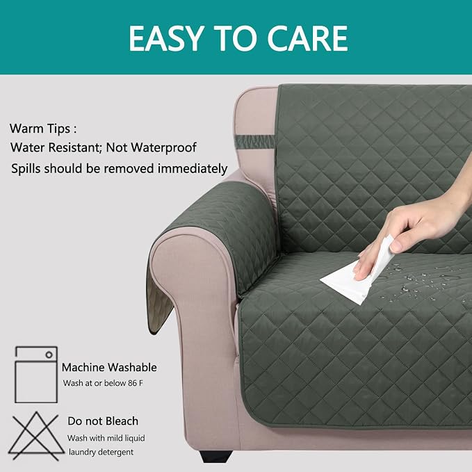 U-NICE HOME Loveseat Sofa Cover Reversible Couch Covers - Image 5