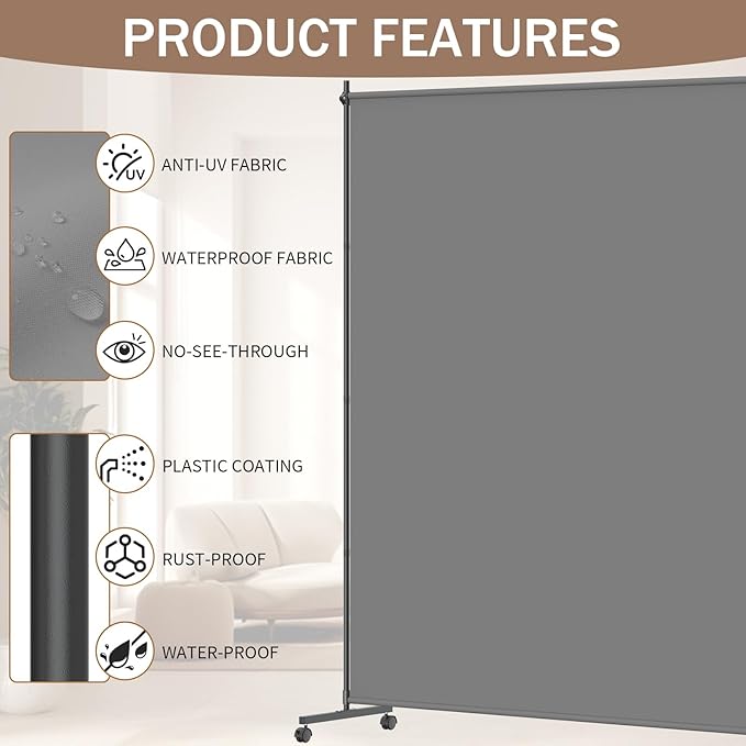 Single Panel Room Divider/Privacy Screen - Image 2
