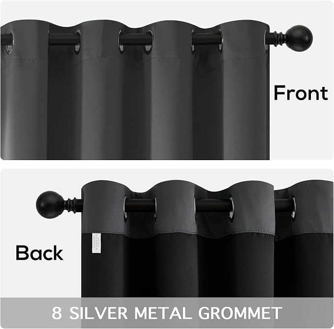 Yakamok Grey Blackout Curtains 84 inch Length 2 Panels Set, 100% Blackout - Image 6