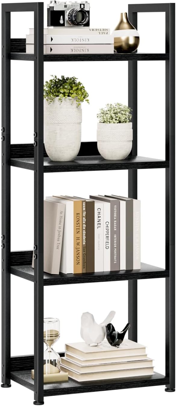 NUMENN Narrow Bookshelf, 4 Tier Bookshelves, Home Office Bookcase Shelf Storage by NUMENN