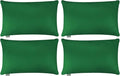 4-Pack 100% Cotton Lumbar Comfortable Solid Decorative Throw Pillow Case by Thmyo