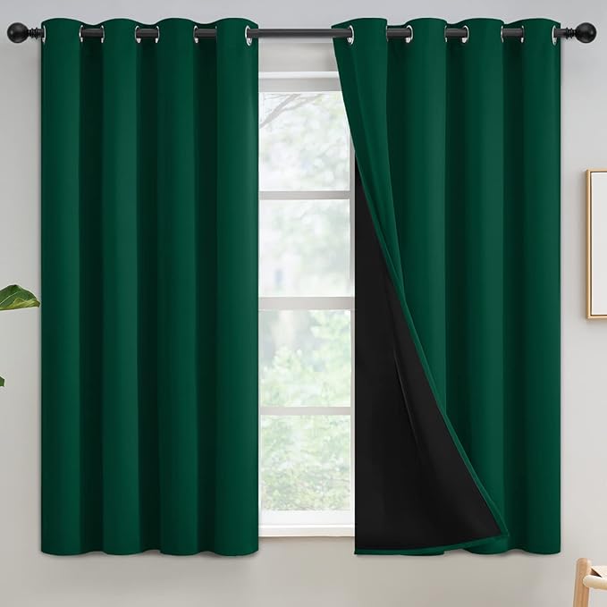 Yakamok 100% Blackout Curtains for Bedroom 54 Inch Length, Total Light Blocking by Yakamok